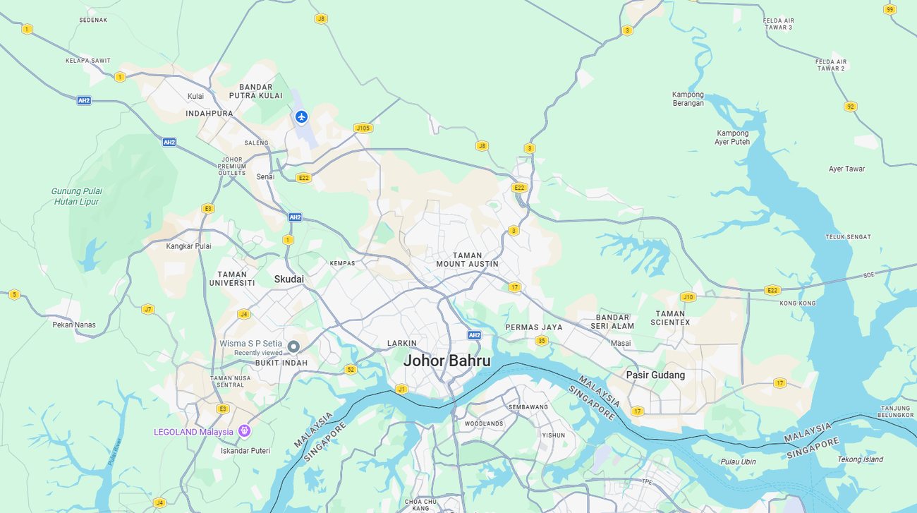 Johor Bahru industrial areas map
